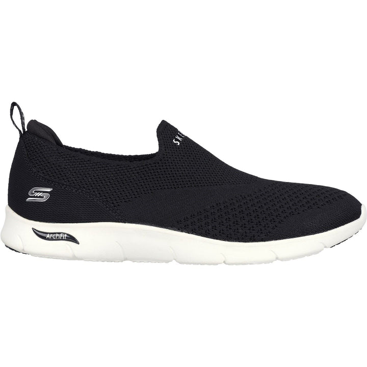 Women's Wide Fit Skechers 104164 Arch Fit Refine Don't Go Trainers - Black in Black - Image 1