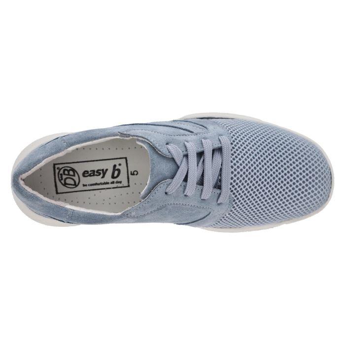 Women's Wide Fit DB Gabrielle Shoes in Blue Suede / Stretch - Image 1