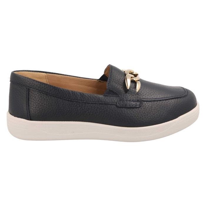 Women's Wide Fit DB Ophelia Shoes in Navy Leather - Image 1
