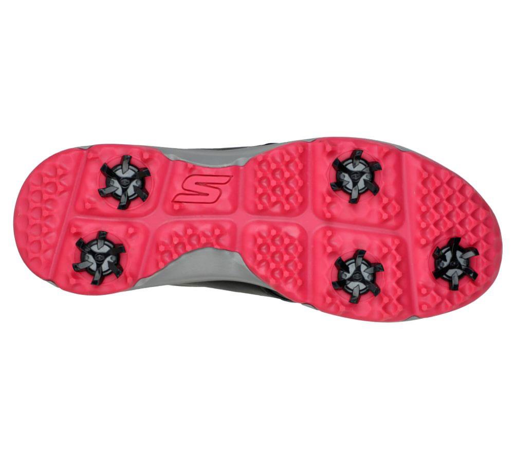 Women's Wide Fit Skechers 123050 Go Golf Jasmine Leader Golf Trainers in Black/Pink - Image 6