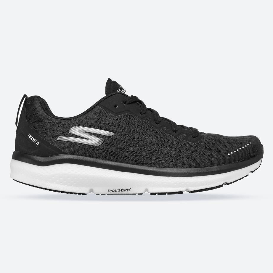 Men's Wide Fit Skechers 246005 Go Run Ride 9 Trainers in Black/White - Image 1