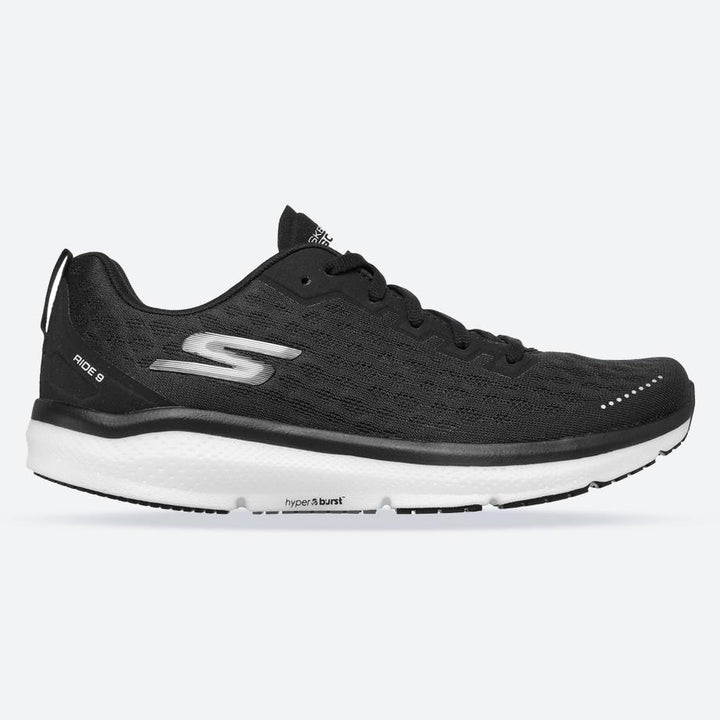 Men's Wide Fit Skechers 246005 Go Run Ride 9 Trainers in Black/White - Image 1