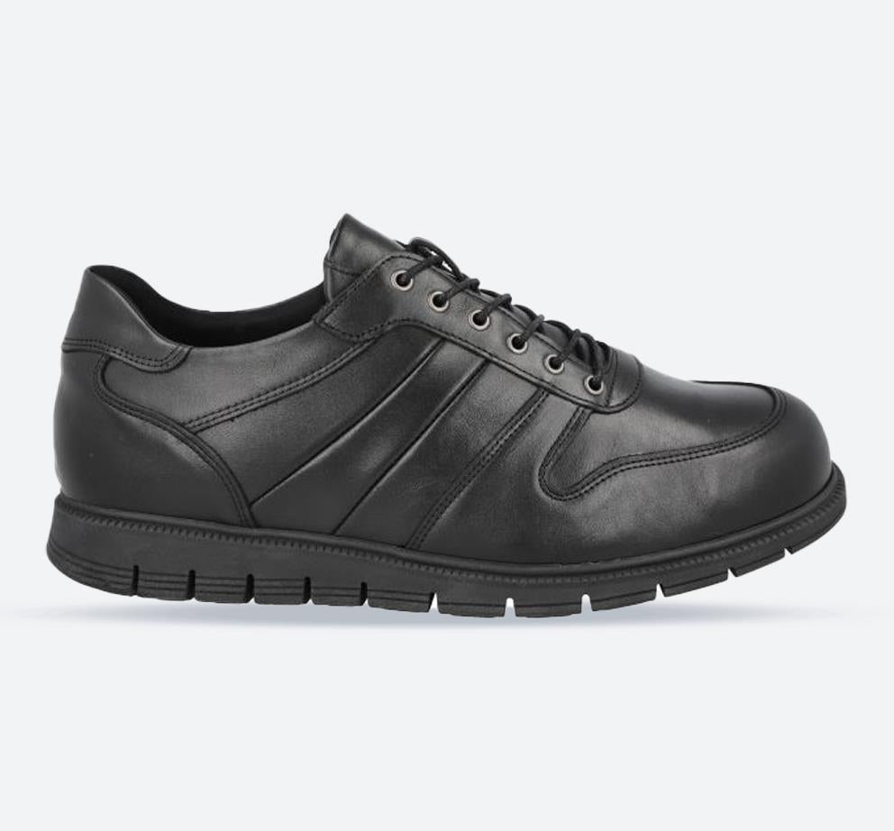 Men's Wide Fit DB Rupert Shoes in Black Leather - Image 1