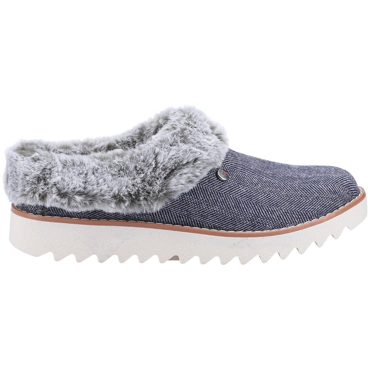 Women's Wide Fit Skechers 113422 Bobs Mountain Kiss Slippers in Navy - Image 1