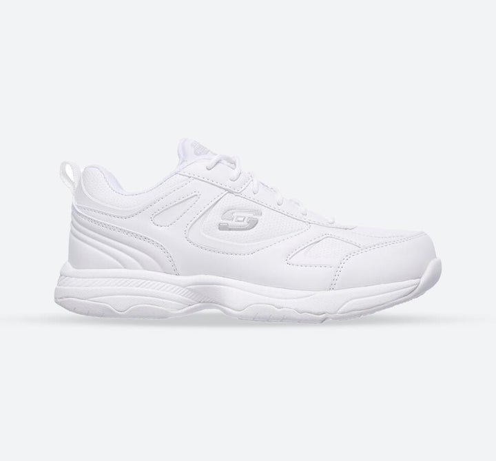 Women's Wide Fit Skechers 77200EC Relaxed Fit Dighton Bricelyn Work Shoes in White - Image 1