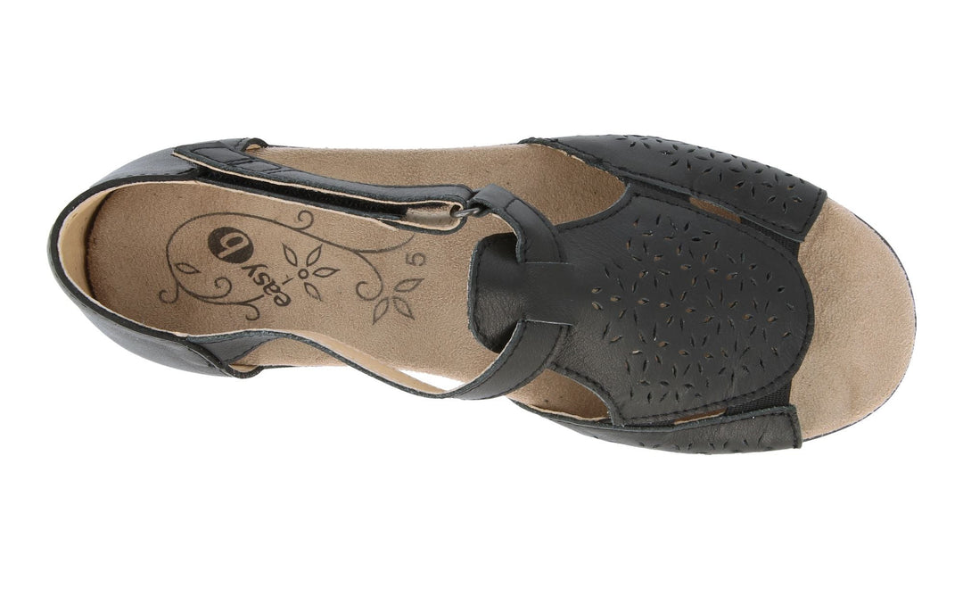 Womens Wide Fit DB Halford Sandals in Black - Image 4