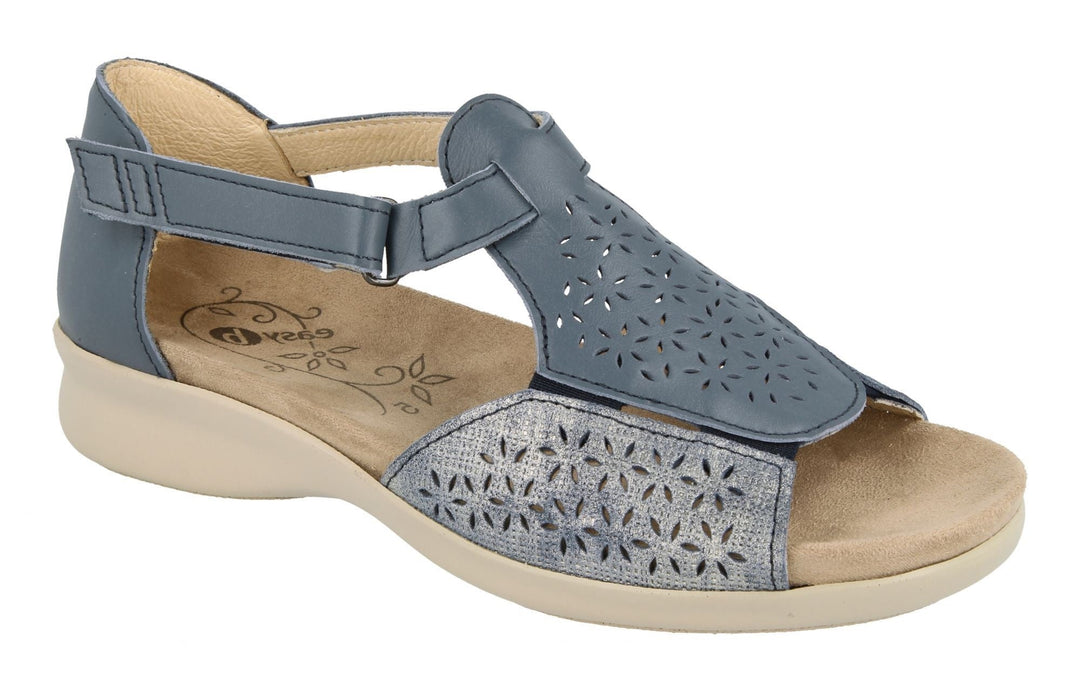 Womens Wide Fit DB Halford Sandals in Black - Image 7