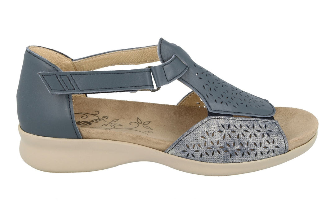Womens Wide Fit DB Halford Sandals in Black - Image 6