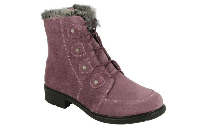 Womens Wide Fit DB Crawley Boots in Red - Image 1