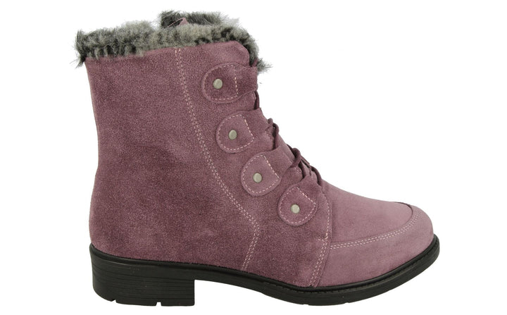 Womens Wide Fit DB Crawley Boots in Red - Image 1