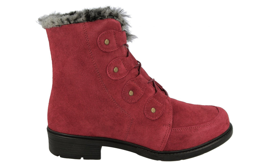 Womens Wide Fit DB Crawley Boots in Red - Image 10