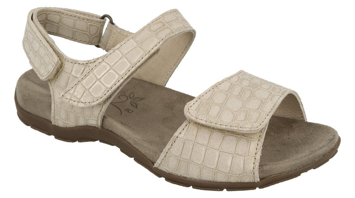Womens Wide Fit DB Sussex Sandals in Black Patent Reptile - Image 1