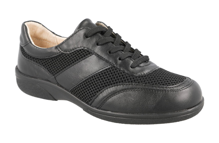 Women's Wide Fit DB Echo Canvas Trainers in Black - Image 1