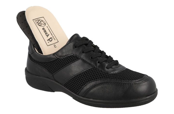 Women's Wide Fit DB Echo Canvas Trainers in Black - Image 1