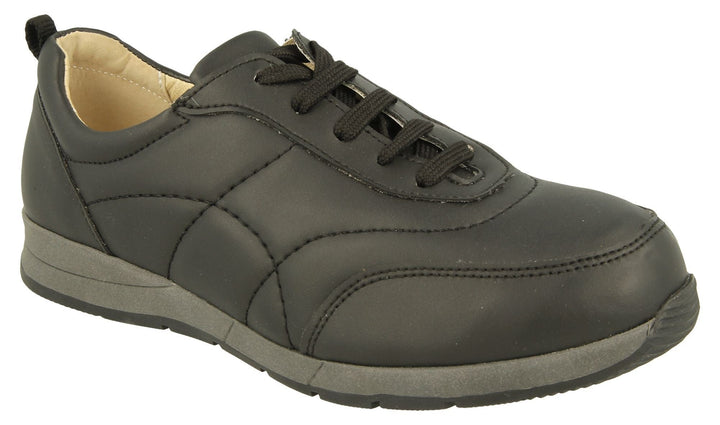 Womens Wide Fit DB Daytona Canvas in Black - Image 1