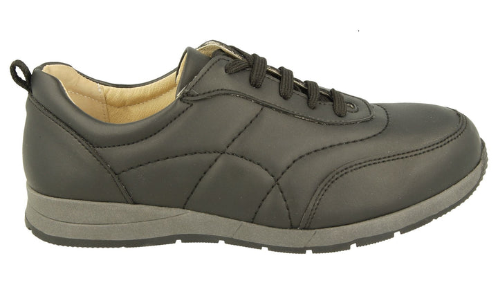 Womens Wide Fit DB Daytona Canvas in Black - Image 1