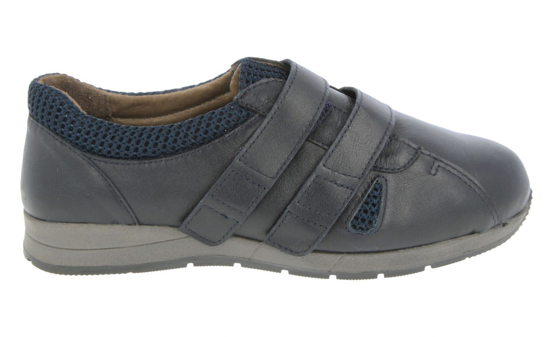 Womens Wide Fit DB Riley Leather Shoes in Black Leather - Image 12