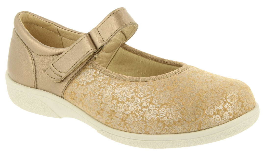 Womens Wide Fit DB Roberta Shoes in Black Lea / Stretch - Image 15