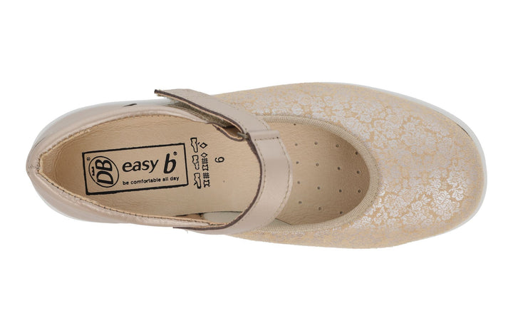Womens Wide Fit DB Roberta Shoes in Black Lea / Stretch - Image 1