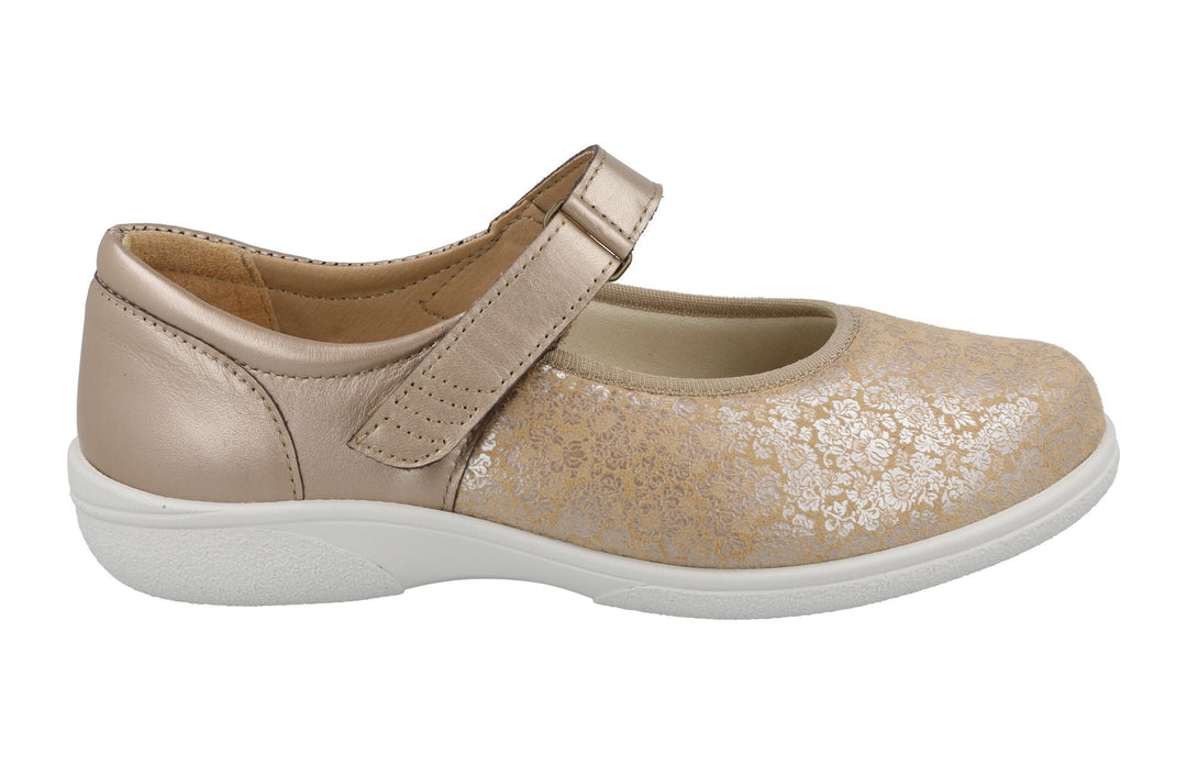 Womens Wide Fit DB Roberta Shoes in Black Lea / Stretch - Image 14