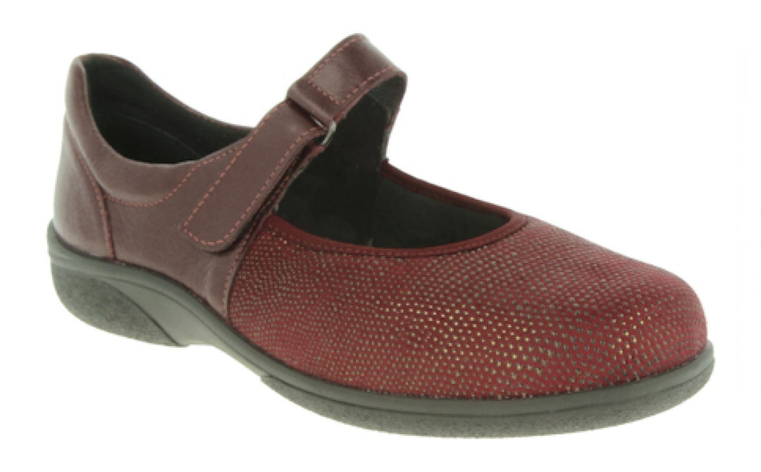 Womens Wide Fit DB Roberta Shoes in Black Lea / Stretch - Image 7