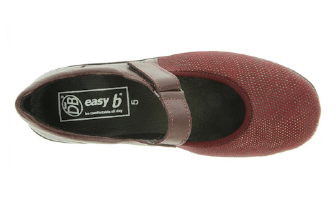 Womens Wide Fit DB Roberta Shoes in Black Lea / Stretch - Image 8