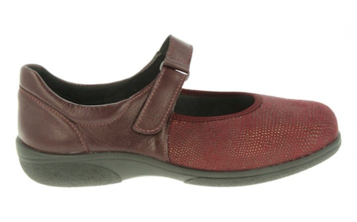 Womens Wide Fit DB Roberta Shoes in Black Lea / Stretch - Image 1