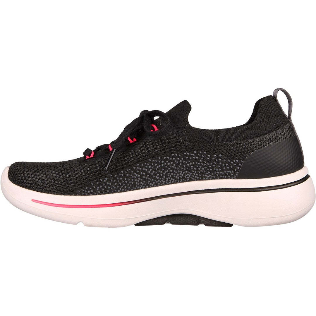 Women's Wide Fit Skechers 124863 Go Walk Arch Fit Clancy Trainers in Black /Hot pink - Image 4