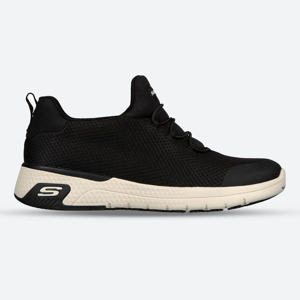 Women's Wide Fit Skechers 77281EC Marsing Waiola SR Safety Trainers - Black/White in Black/White - Image 1