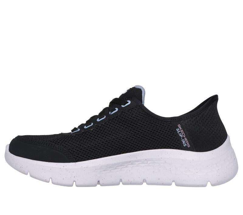 Women's Wide Fit Skechers 124846 Go Walk Flex Clear Creek Trainers in Black/Mauve - Image 4