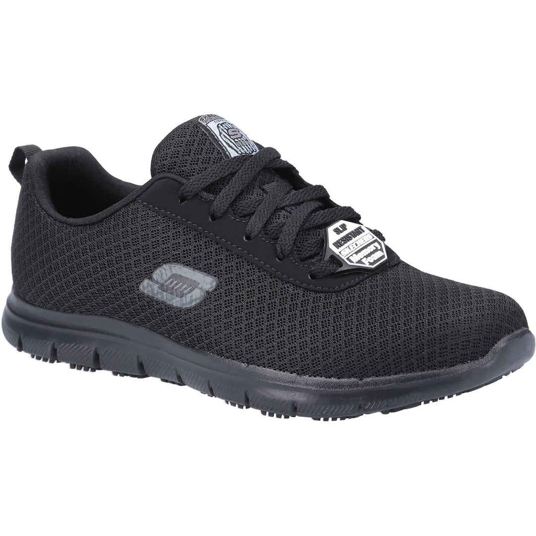 Women's Wide Fit Skechers 77210EC Genter Bronaugh SR Occupational Trainers in Black - Image 3