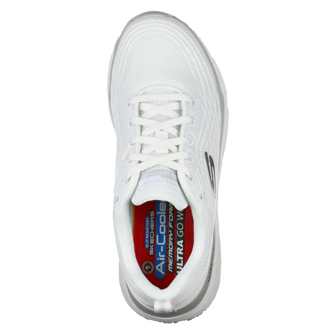Women's Wide Fit Skechers 108016EC Max Cushioning Elite Sr Trainers in White - Image 6