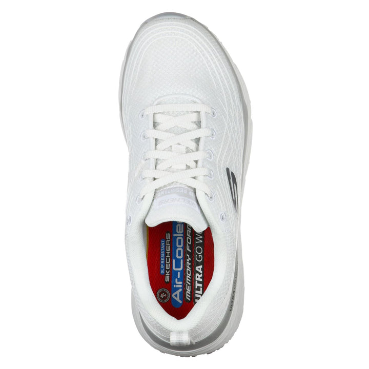 Women's Wide Fit Skechers 108016EC Max Cushioning Elite Sr Trainers in White - Image 1
