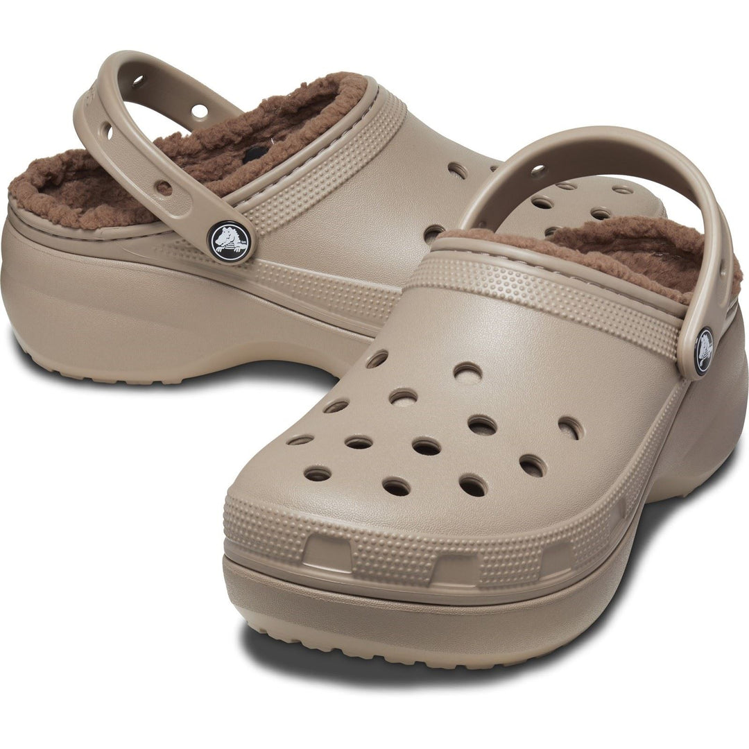 Women's Crocs 207938 Classic Platform Lined Clog Sandals in Black - Image 20