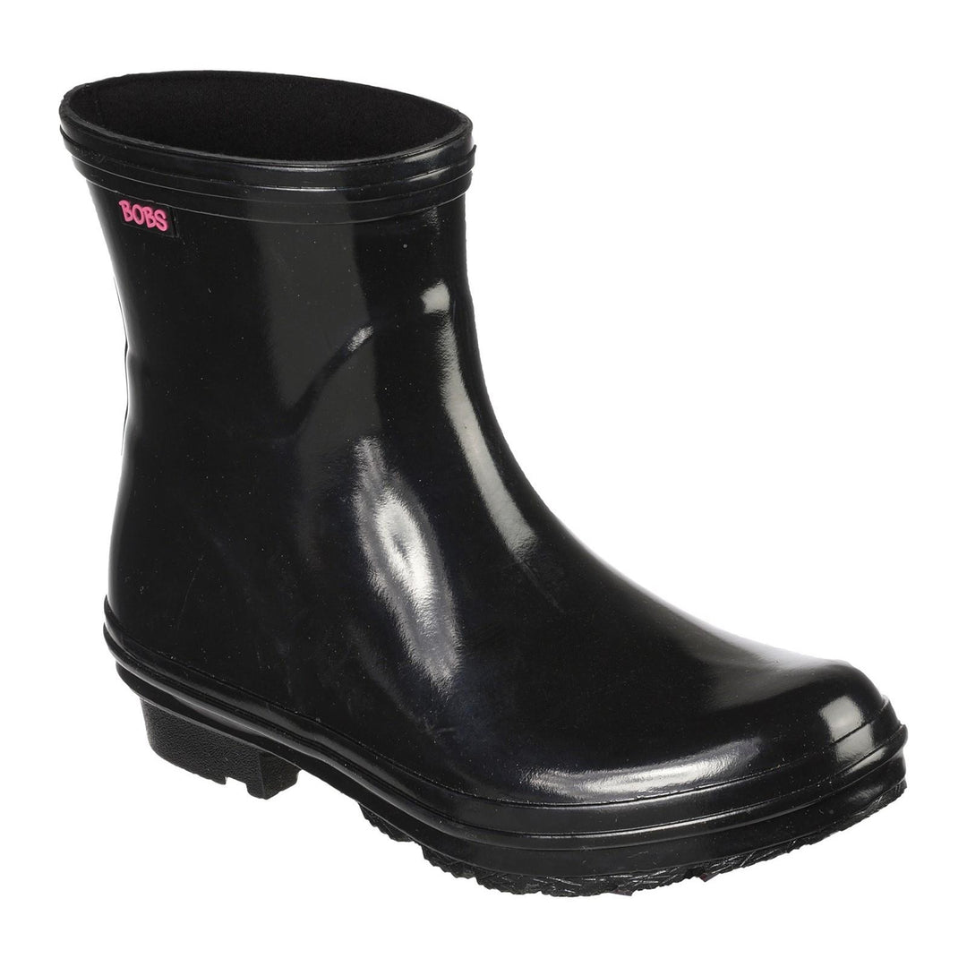 Women's Wide Fit Skechers 113377 Rain Check Neon Puddles Wellingtons Boots in Black - Image 3
