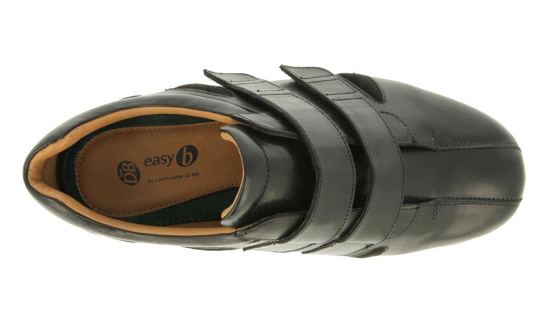 Mens Wide Fit DB Darren Shoes in Black Leather - Image 5