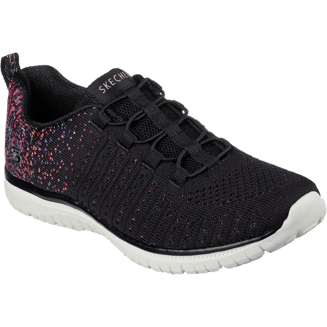 Women's Wide Fit Skechers 104411 Virtue Slip On Shoes in Black/Pink - Image 3