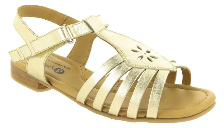 Women's Wide Fit DB Tundra Sandals in Black Leather - Image 1