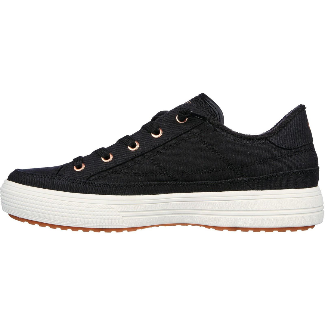 Women's Wide Fit Skechers 177190W Arch Fit Arcade Meet Ya There Shoes - Black in Black - Image 4