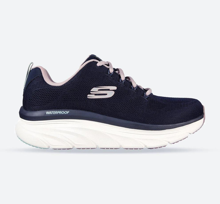 Women's Wide Fit Skechers 149810 D'Lux Walker Get Oasis Trainers - Navy/Lavender in Navy/Lavender - Image 1