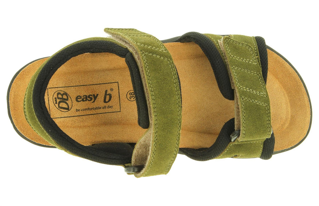 Womens Wide Fit DB Peel Sandals in Navy Suede - Image 16