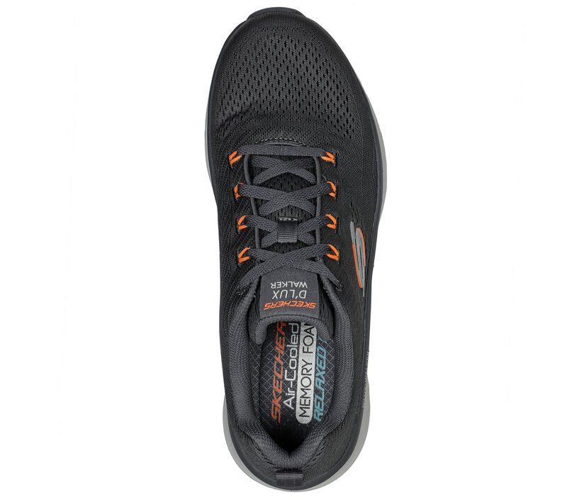 Men's Wide Fit Skechers 232364 Relaxed Fit Meerno D'lux Walker Trainers in Black/Red - Image 11