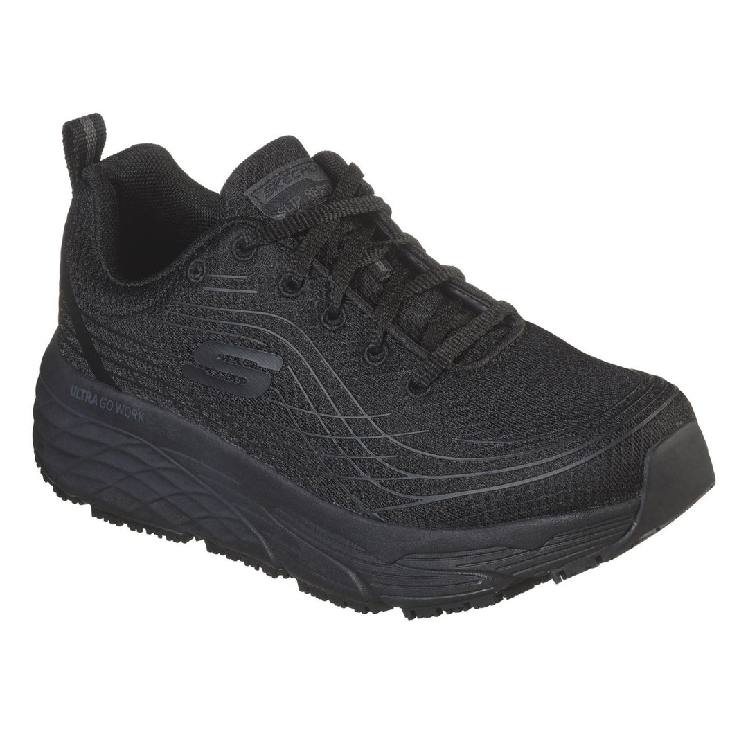 Women's Wide Fit Skechers 108016EC Max Cushioning Elite Sr Trainers -Black in Black - Image 3