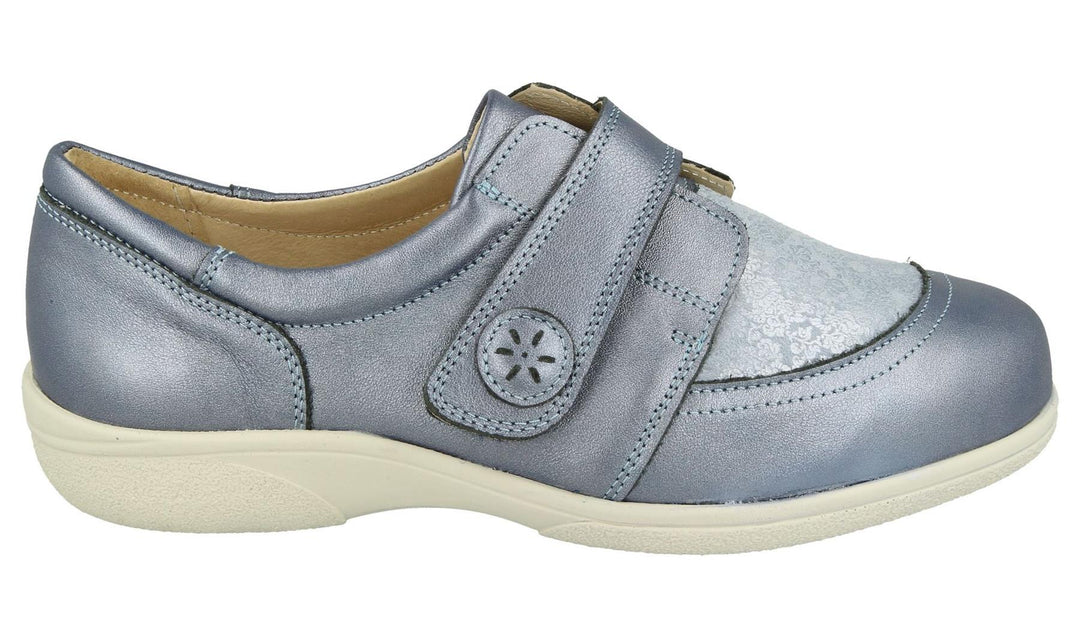Womens Wide Fit DB Owl Shoes in Black / Stretch - Image 15