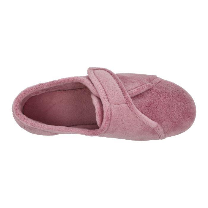 Women's Wide Fit DB Ivy Slippers in Black Velour - Image 1