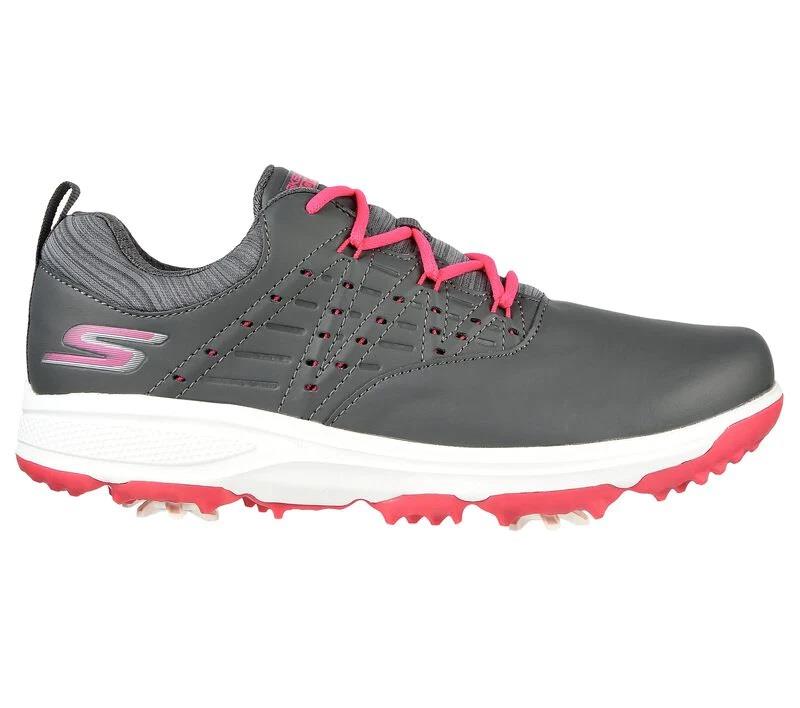Women's Wide Fit Skechers 17001 Go Golf Pro V.2 Sports Trainers in Charcoal/Pink - Image 8