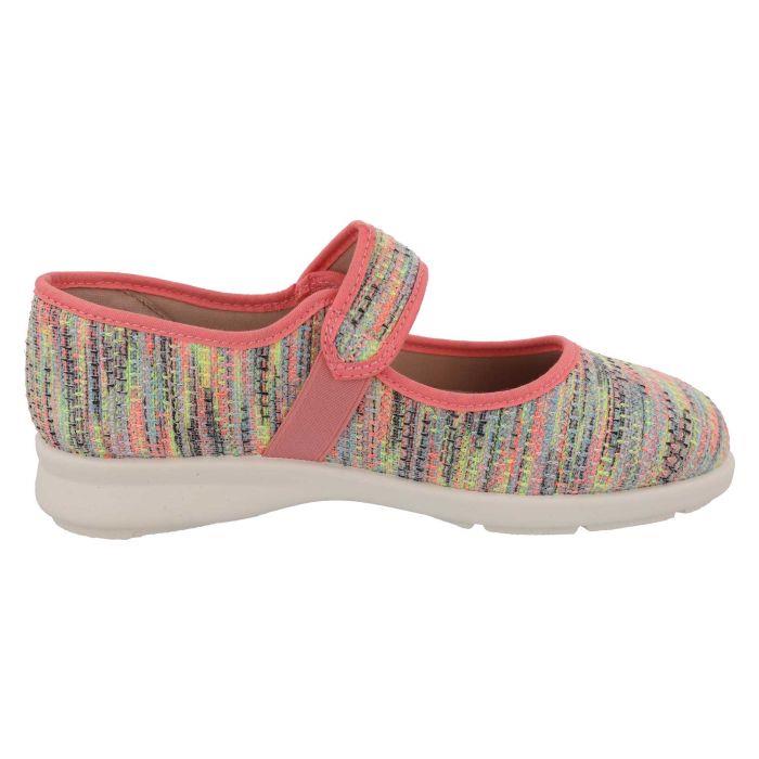 Women's Wide Fit DB Paloma Canvas Shoes in Blue / Multi Stretch - Image 8