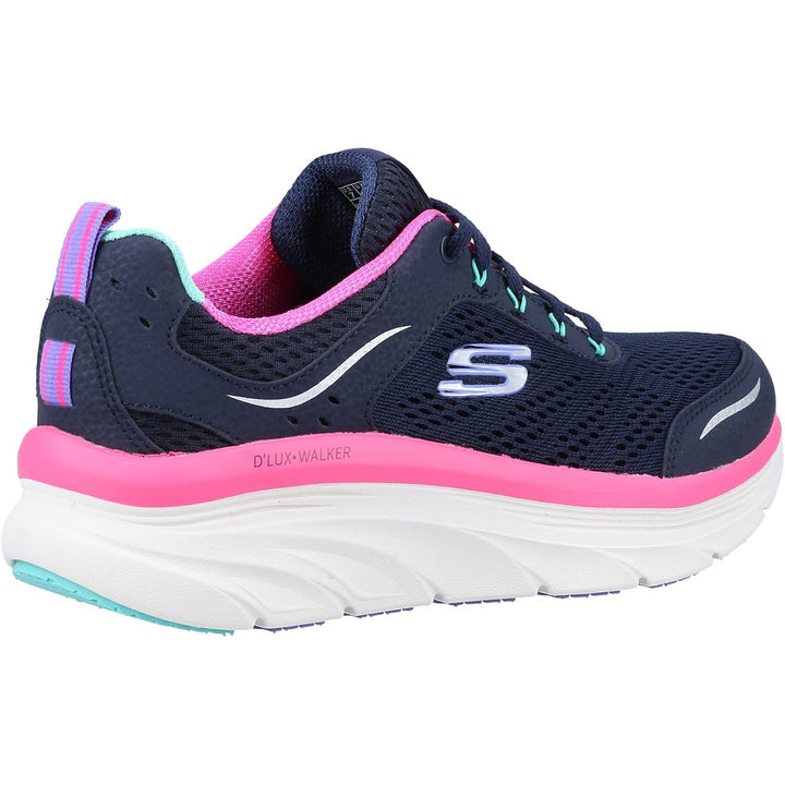 Women's Wide Fit Skechers 149023 D'lux Walker Infinite Motion Sports Trainers - Navy/Multi in Navy/Multi - Image 1
