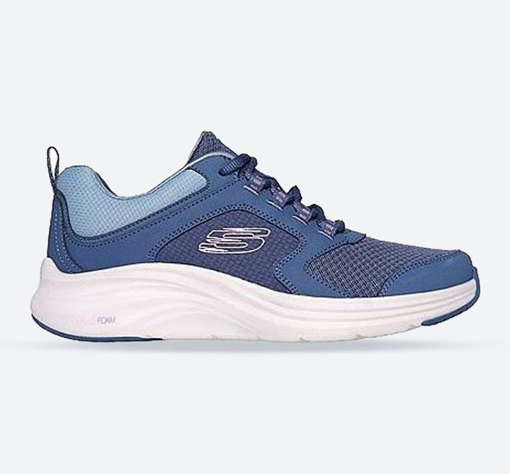 Women's Wide Fit Skechers 150023 Vapor Foam Trainers in Slate/Pink - Image 1