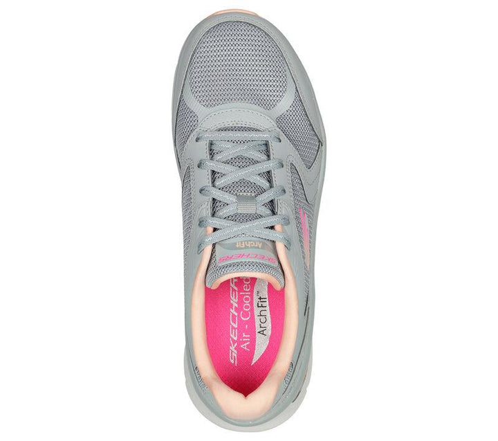 Women's Wide Fit Skechers 149686 Relaxed Fit Arch Fit D'lux Trainers in Navy/Blue - Image 1